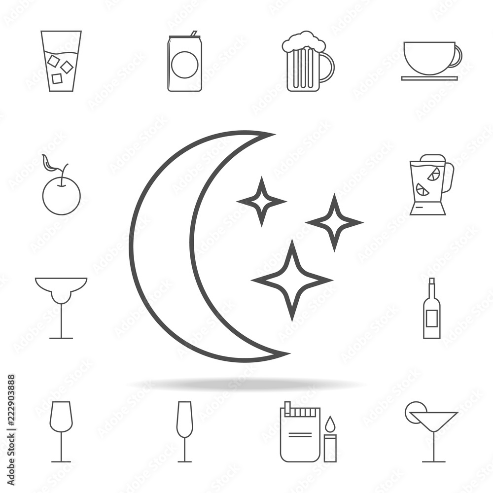 Poster moon and stars icon. web icons universal set for web and mobile