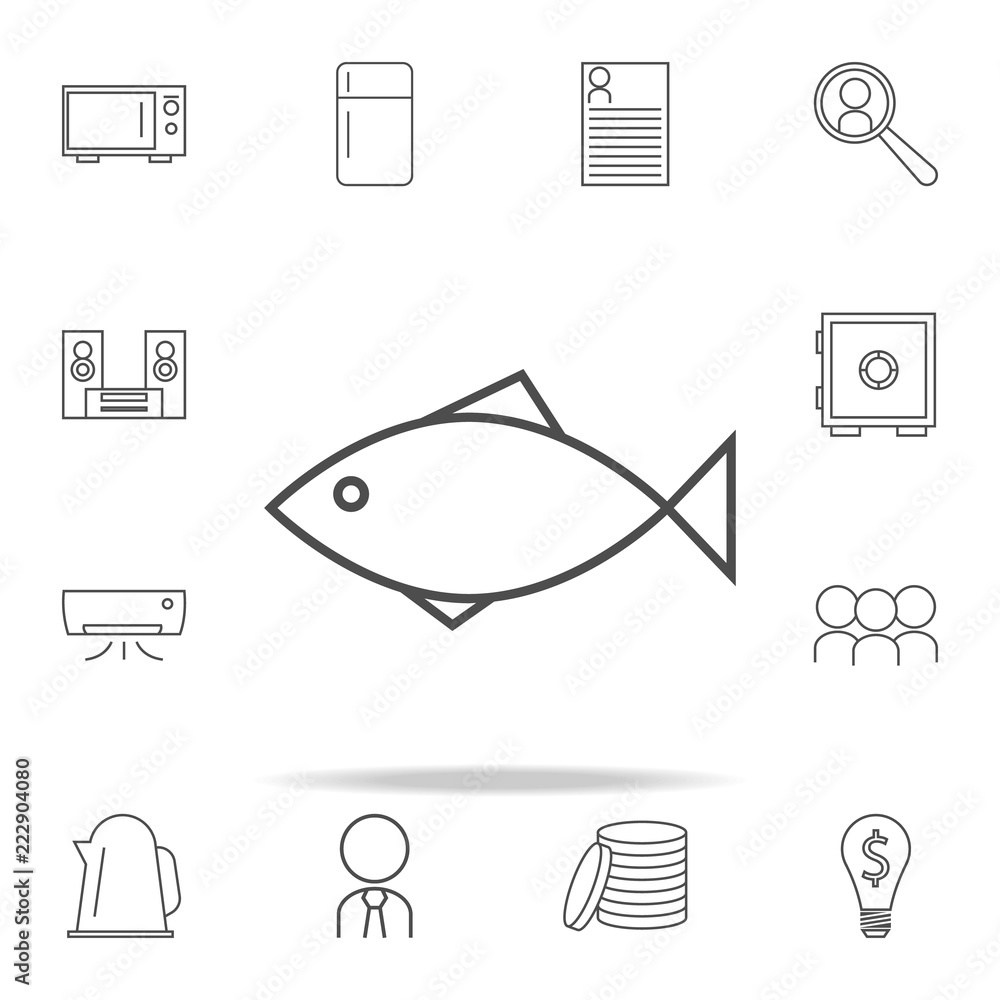 Poster a fish icon. web icons universal set for web and mobile