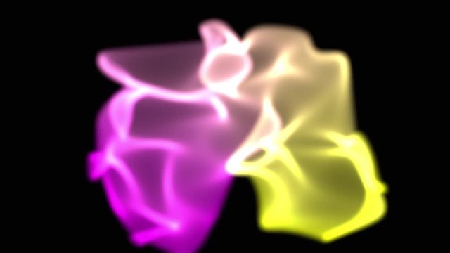 Abstract Digital Aurora Effect Computer Graphic rendered on Black background