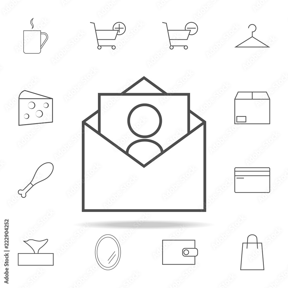 Poster photo in envelope icon. web icons universal set for web and mobile