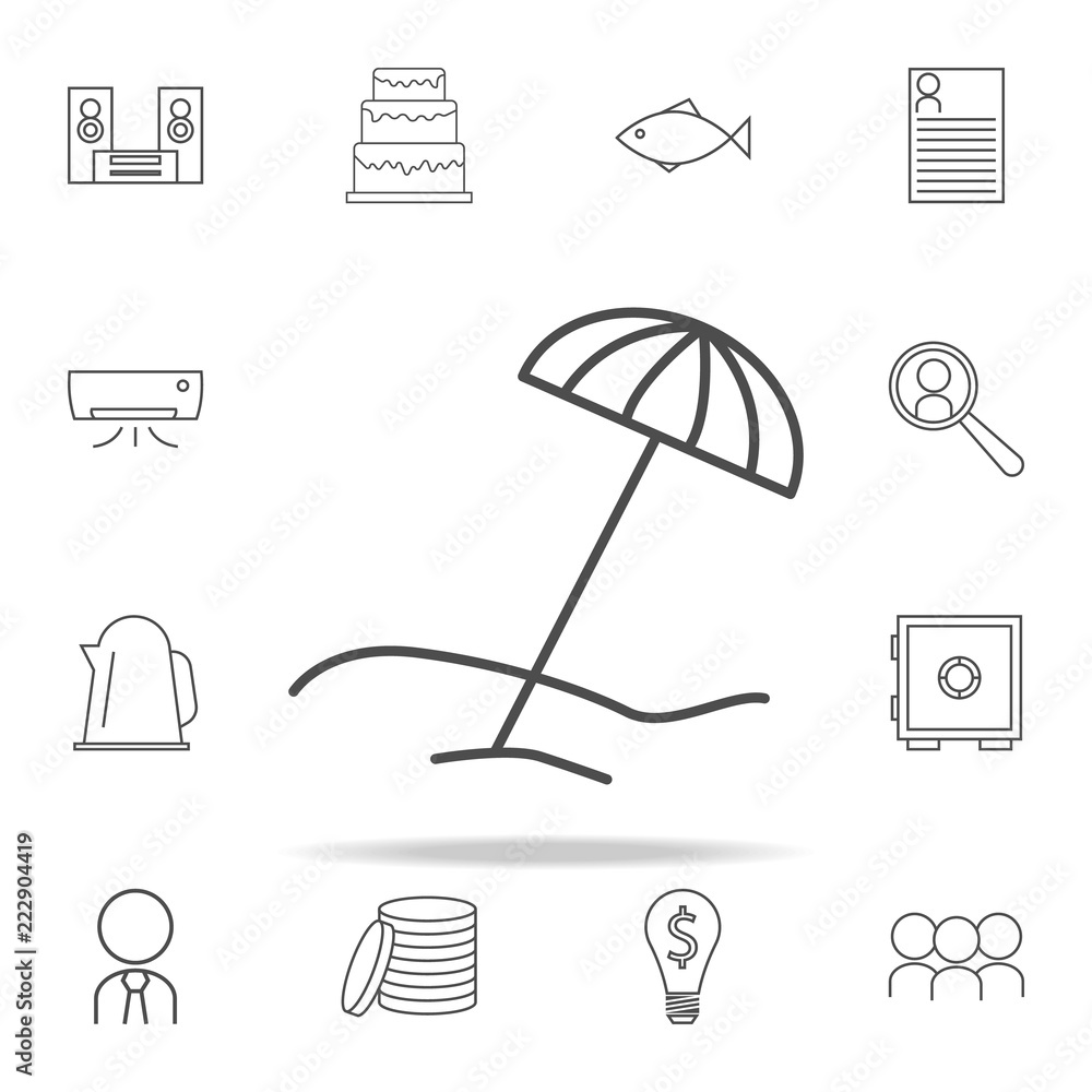 Poster beach umbrella icon. web icons universal set for web and mobile