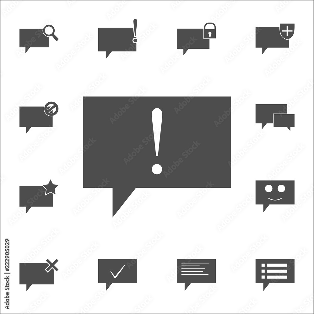 Poster bubble of communication exclamations icon. web icons universal set for web and mobile