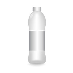 Plastic bottle with the label. Vector mockup