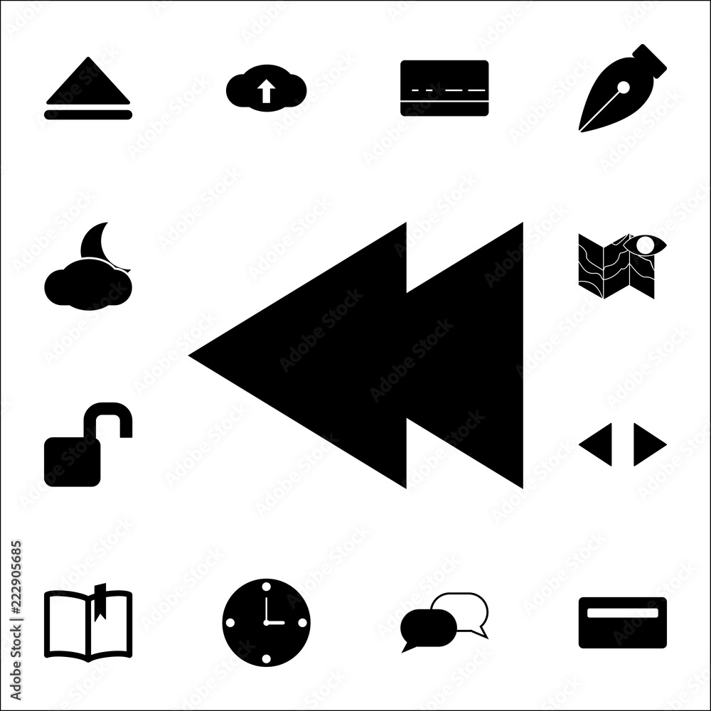 Poster rewind sign icon. web icons universal set for web and mobile