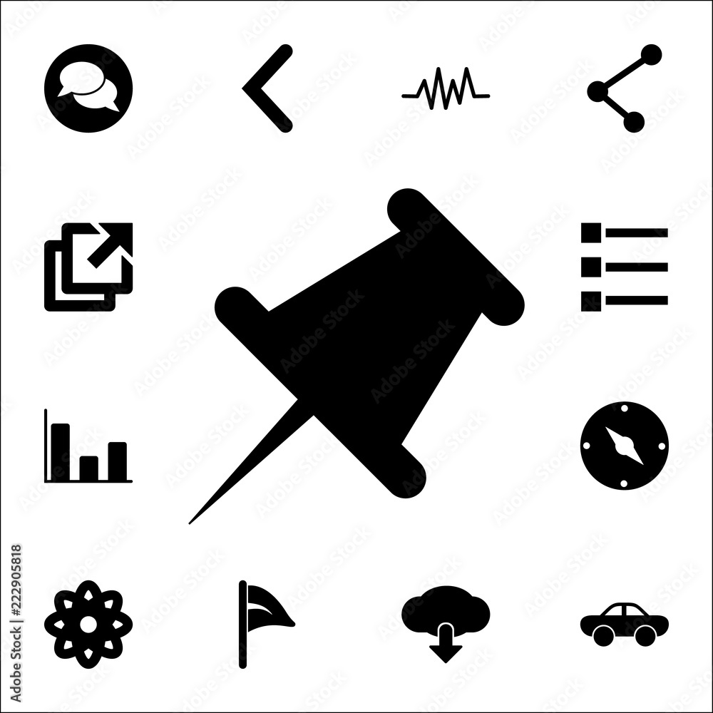 Aufkleber needle pin icon. web icons universal set for web and mobile
