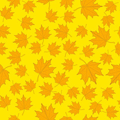 Naklejka na ściany i meble Seamless pattern with autumn leaves