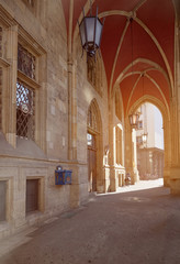 Arches of Town Hall in Efrurt, Thuringia, Germany