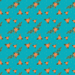 leafs and flowers pattern background