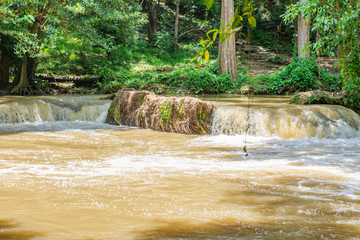 Landscape Water fall Num Tok Chet Sao Noi National Park,Thailand.
