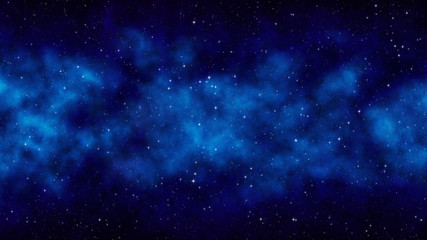 Night starry sky, blue space background with bright stars, nebula © valerybrozhinsky