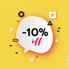Sale tag, Special offer banner template. Trendy Geometric quote elemets Frame for text in paper cut style. For brochure, flyer or presentations design. Simple geometry. Yellow.