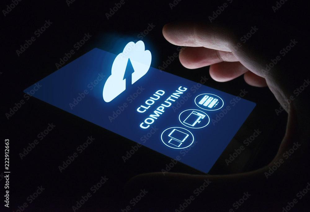 Aufkleber cloud computing technology internet storage network concept