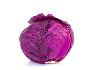 fresh red cabbages isolated on white background