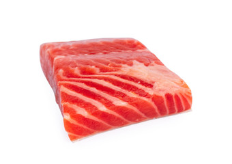 Fresh salmon isolated on white background.