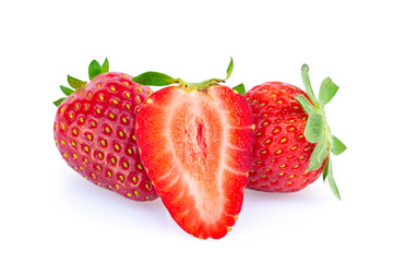 Fresh strawberry isolated on white background.