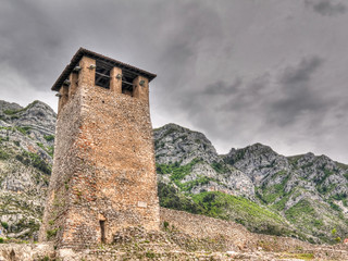 Landscape with ruins of Kruje castle, Albania