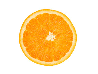 Top view fresh orange fruit isolated on white background