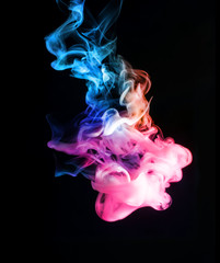 Fototapeta na wymiar abstract bright and beautiful color smoke colorful on black background.