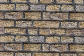 background natural stone limestone block cement border frame individual blocks folded horizontal pattern background urban uneven block weathered