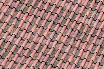 roof old windblown brown red wavy tile background base design urban diagonal lines