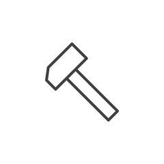 Hammer outline icon. linear style sign for mobile concept and web design. Work tool simple line vector icon. Symbol, logo illustration. Pixel perfect vector graphics