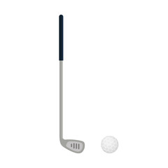 Golf club icon isolated on white background, flat element for golfing, golf equipment - vector illustration.