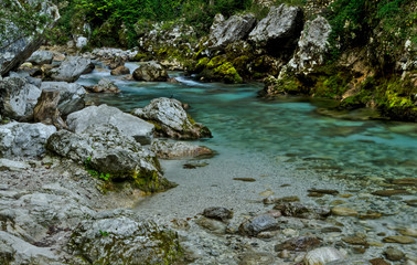 Naklejka na ściany i meble Scenic landscape in Tolmin gorge in Slovenia