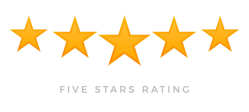 5 star rating icon vector. Rate vote like ranking symbol