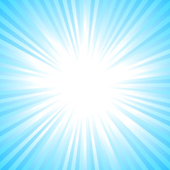 Light blue abstract sun burst background - gradient sunlight vector graphic from radial stripes