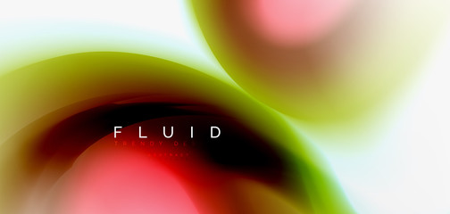 Color flowing wave, trendy liquid design template