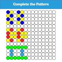 Complete the Pattern. Education logic game for preschool kids. Vector Illustration