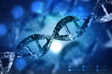 3d render of dna structure, abstract background