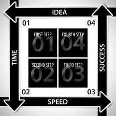 Business banners, black arrows with data, figures, numbers, info. Background for workflow concept, step strategy (option), website, web design. Creative spreadsheet (Infographics) template (layout)