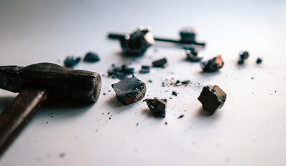mineral of galena on a white background