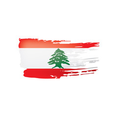 Lebanese flag, vector illustration on a white background.