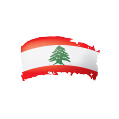 Lebanese flag, vector illustration on a white background.