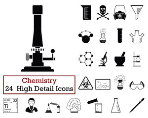 Set of 24 Chemistry Icons