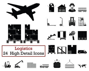 Set of 24  Logistics Icons