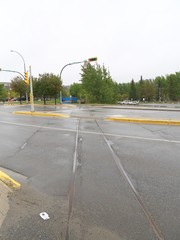 Waterfront trolley rail track in Whitehorse