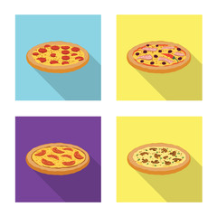 Vector design of pizza and food icon. Set of pizza and italy stock vector illustration.