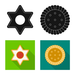 Fototapeta premium Vector design of biscuit and bake icon. Set of biscuit and chocolate stock symbol for web.