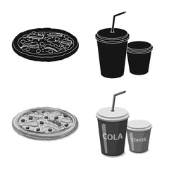 Isolated object of pizza and food icon. Set of pizza and italy vector icon for stock.