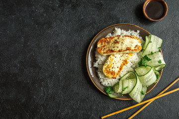 Tofu Steak with Rice