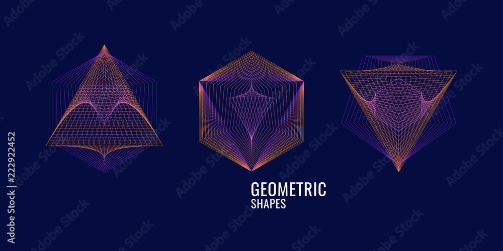 Poster elegant abstract poster with colorful lines on a dark background.