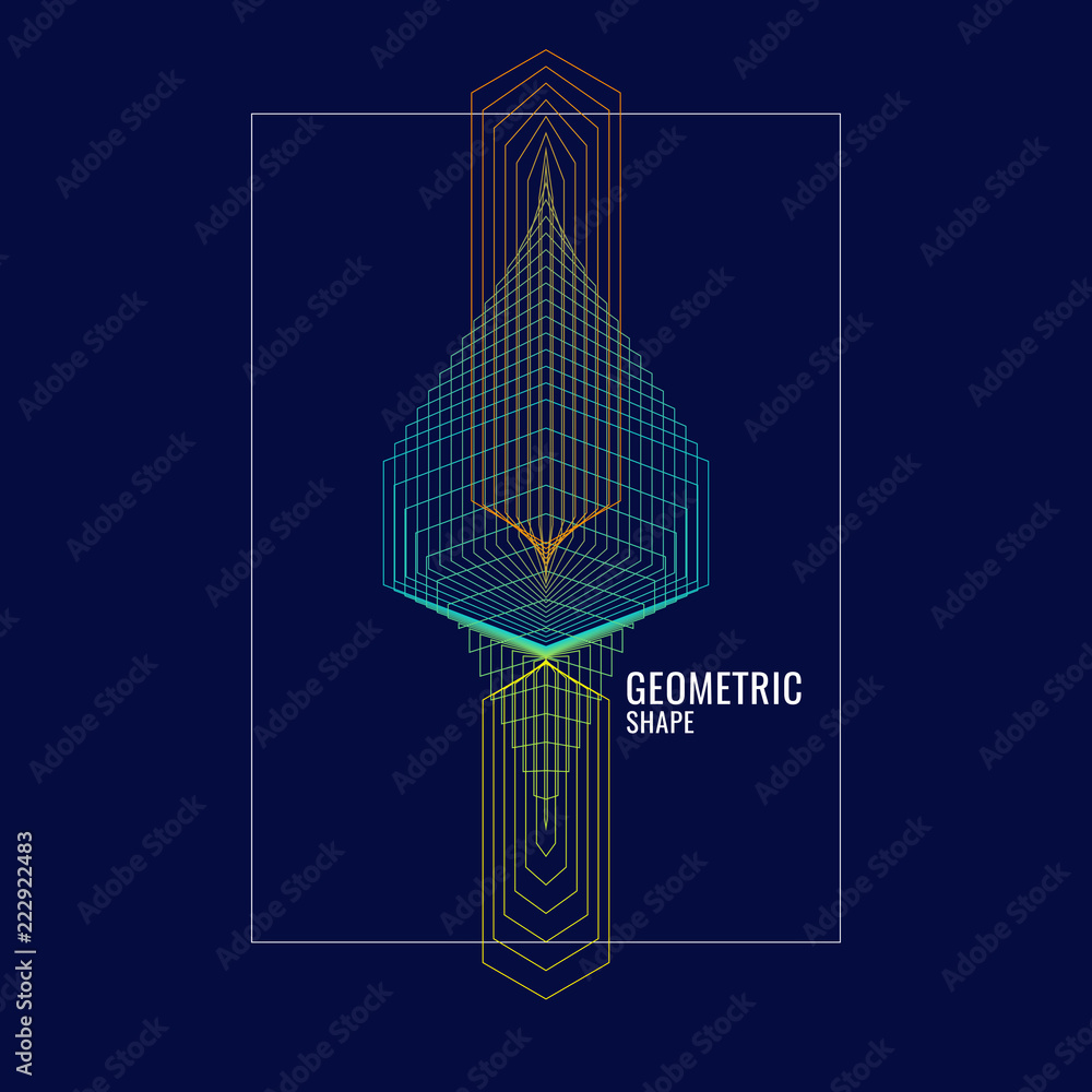 Poster elegant abstract poster with colorful lines on a dark background.