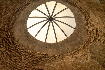 Sky window in a room at the Pompeii Ruins