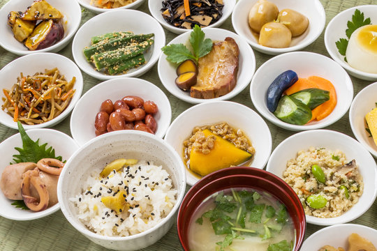 おかずいろいろ　Side dishes of rice japanese food