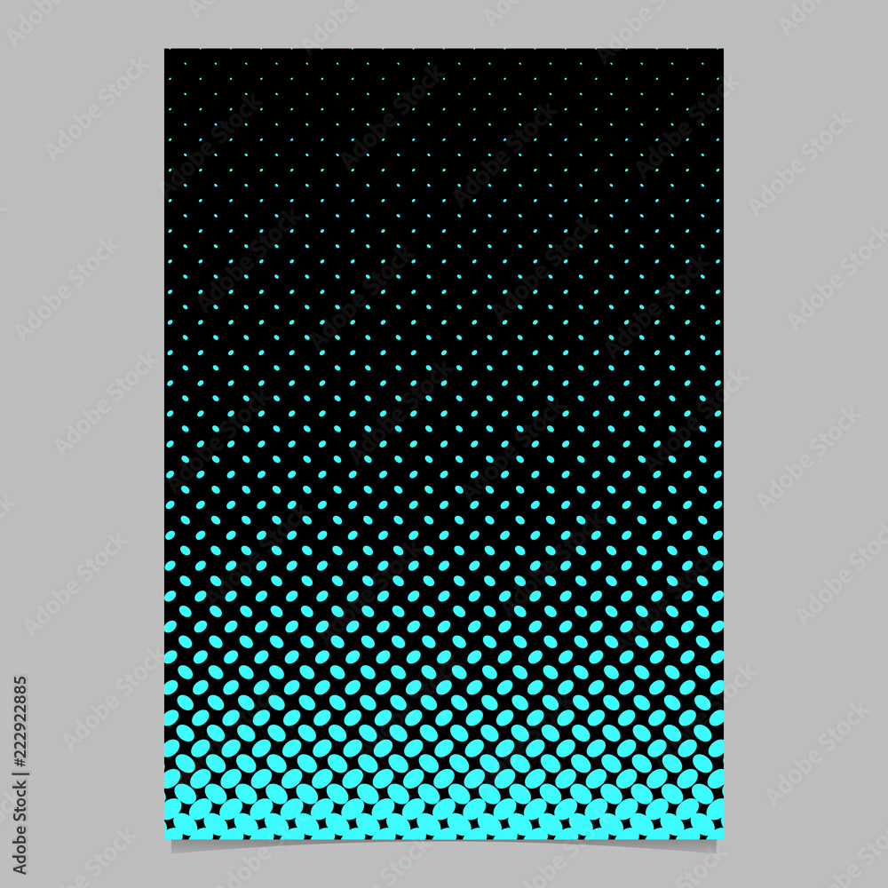 Poster retro abstract halftone ellipse pattern page template - vector flyer background graphic design from 