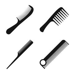 Isolated object of brush and hair icon. Collection of brush and hairbrush stock symbol for web.