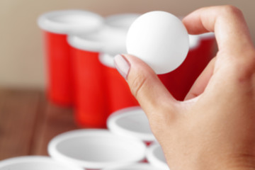College party sport - beer pong